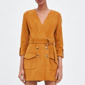 Zara Faux Suede Jumpsuit Dress